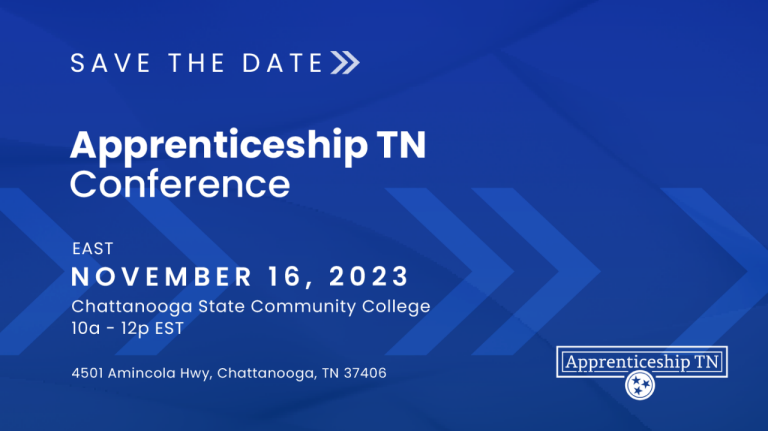 2023 Save the Date - Apprenticeship TN Conference - East (PNG) 2023 Save the Date - Apprenticeship TN Conference - East - November 16 (PNG)