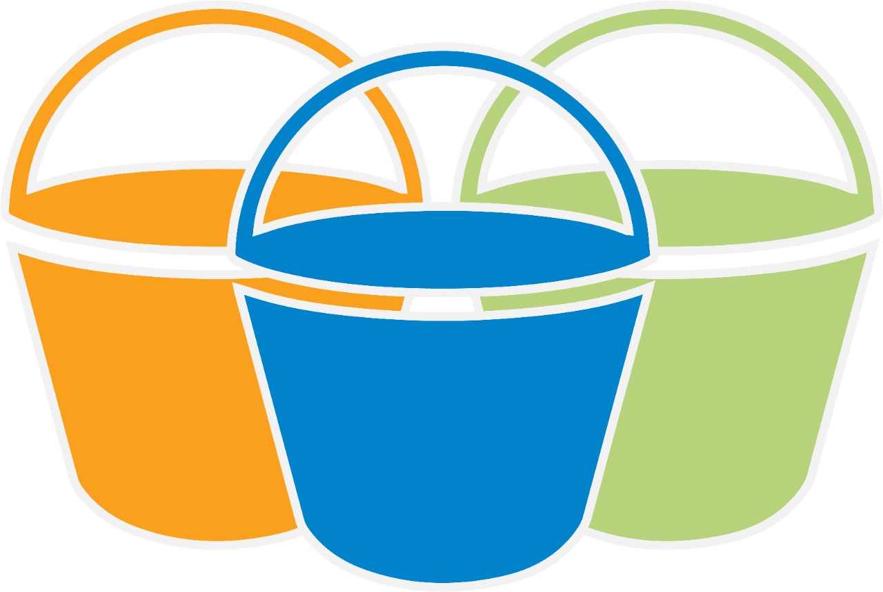 Three Buckets image of 3 buckets of different colors