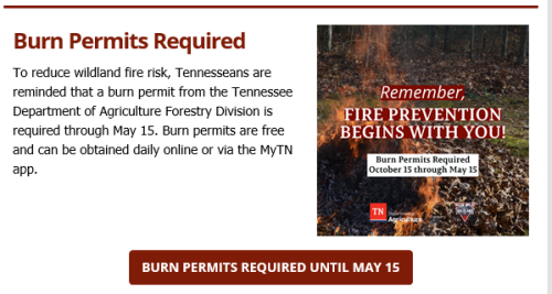 Burn Permits Required Through May 15