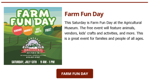 Agricultural Museum Farm Fun Day
