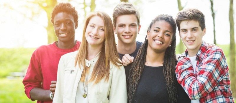 Multiethnic Group of Teenagers Outdoor Multiethnic Group of Teenagers Outdoor