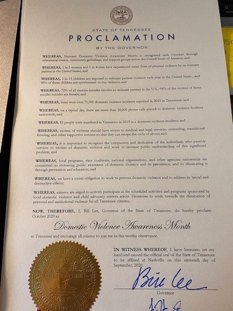 DVAM proclamation