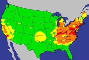 map showing air quality values map showing air quality values