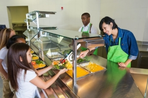 school cafeteria serving line