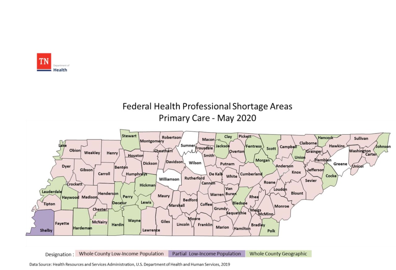Federal Health Professional Shortage Areas for Primary Care 2020 Federal Health Professional Shortage Areas for Primary Care 2020