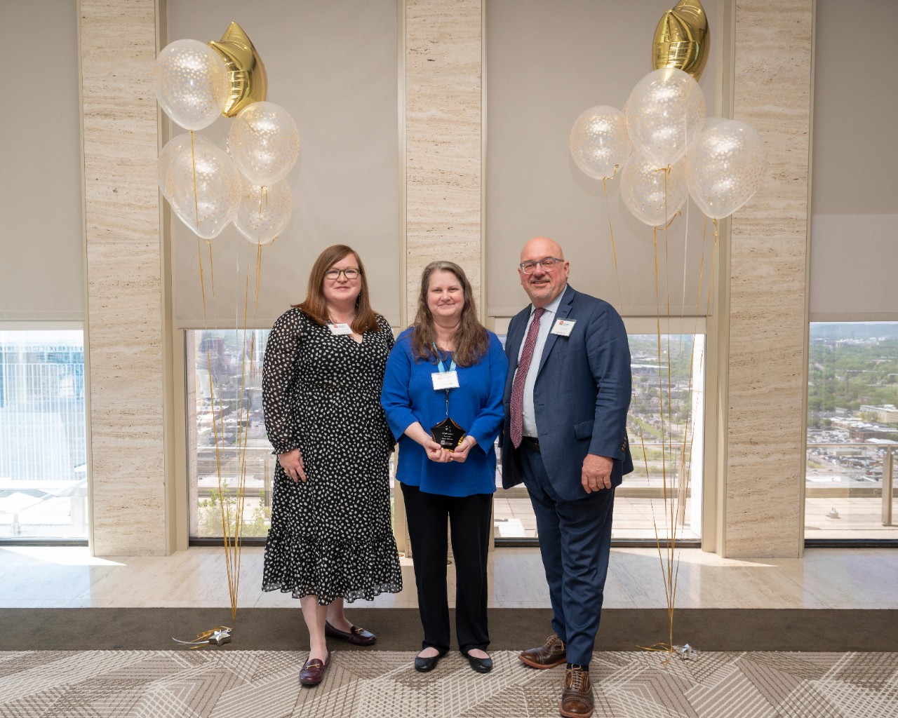 4/22/24 TDEC Commissioner's STAR Awards Ceremony Peggy Nickell presented with STAR Award from TDEC Commissioner, David Salyers and Deputy State Historic Preservation Officer, Holly Barnett.