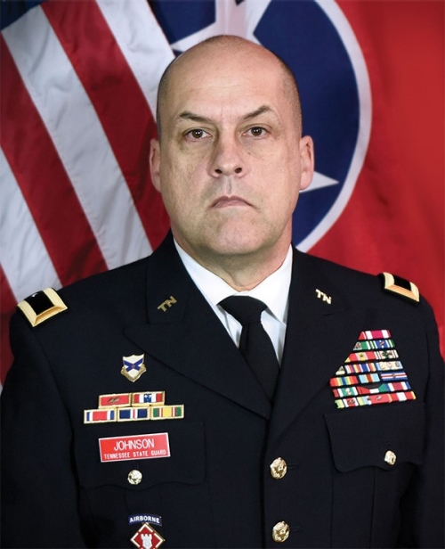Command photograph of Brig. Gen. (Tenn.) Craig Johnson, the Tennessee State Guard’s Commander. Johnson is scheduled to retire on Feb. 6. (photo by Sgt. 1st Class Edgar Castro) Command photograph of Brig. Gen. (Tenn.) Craig Johnson