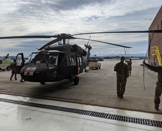Tennessee Army National Guard Helicopter preparing to take flight
