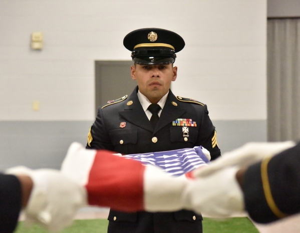 Members of the Army National Guard practice funeral procedures, Feb. 3, during the Military Funeral Honors Level II Certification Course, at Smyrna’s Volunteer Training Site from Jan. 24 – Feb. 4. The two-week course trains current active Military Funeral Honors personnel how to teach the Level I course for new members entering their programs in their respective states. (Photo by Sgt. 1st Class Timothy Cordeiro)