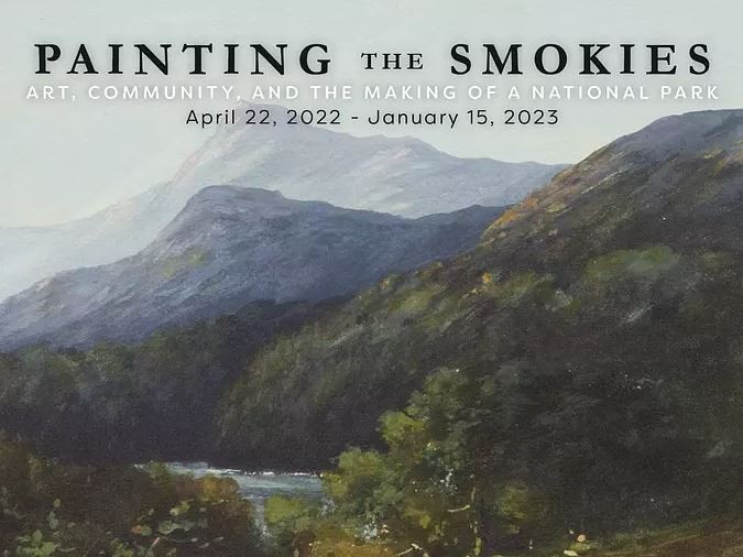 Painting the Smokies Title over A Mountain Landscape with Stream painting by Charles C. Krutch. Painting the Smokies Title over A Mountain Landscape with Stream painting by Charles C. Krutch.