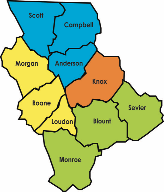 Map of District One Counties Map of District One Counties