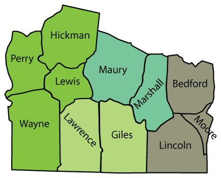 Map of District Seven Counties Map of District Seven Counties