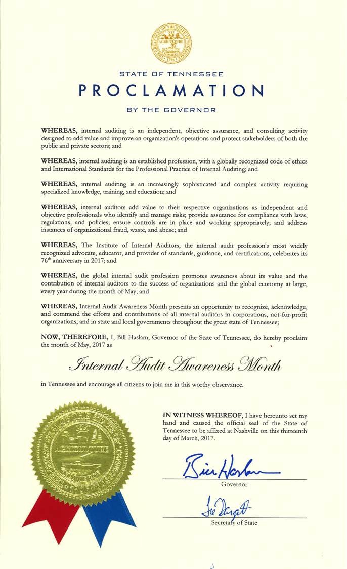 State of TN Proclamation by the Governor State of TN Proclamation by the Governor