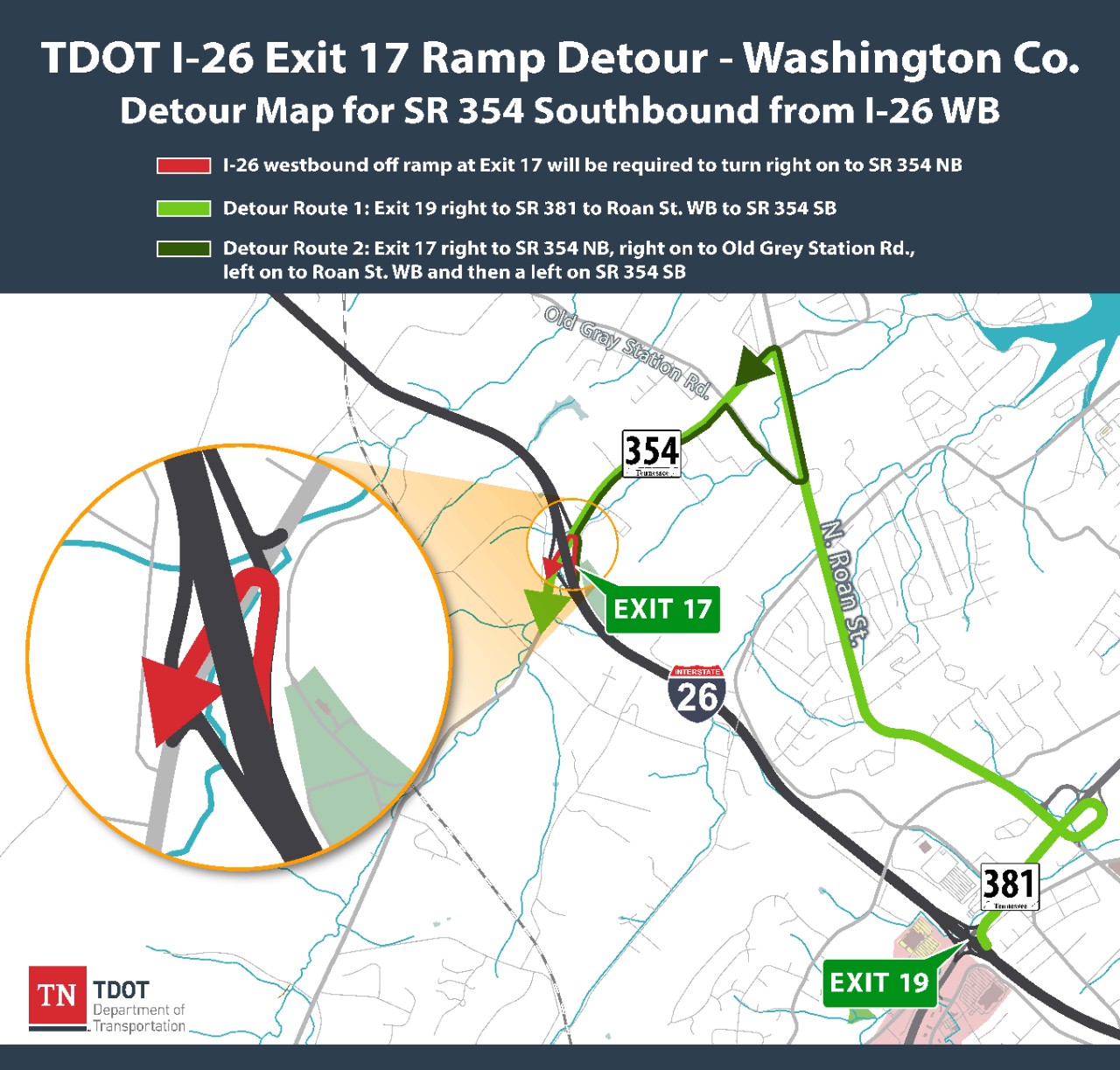I-24 Exit 17 Ramp Detour (map) I-24 Exit 17 Ramp Detour (map)