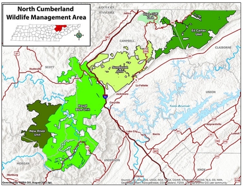 North Cumberland WMA map