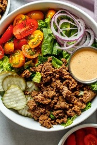 Healthy Burger Bowls with Special Sauce
