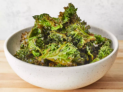 bowl of baked kale chips