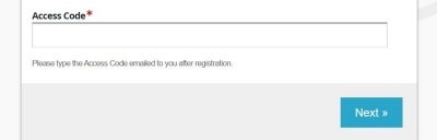 session_hall_access_code_prompt screenshot of access code text field on form