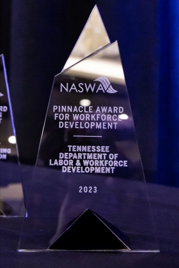 Pinnacle Award 2023 - TDLWD NASWA Pinnacle Award for Workforce Development - TDLWD 2023